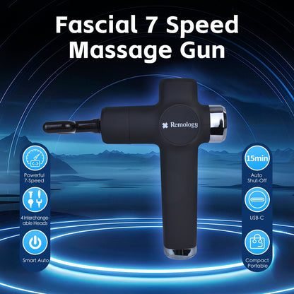 Remology Impact Therapy Massage Gun - 7 Speed with 4 Heads