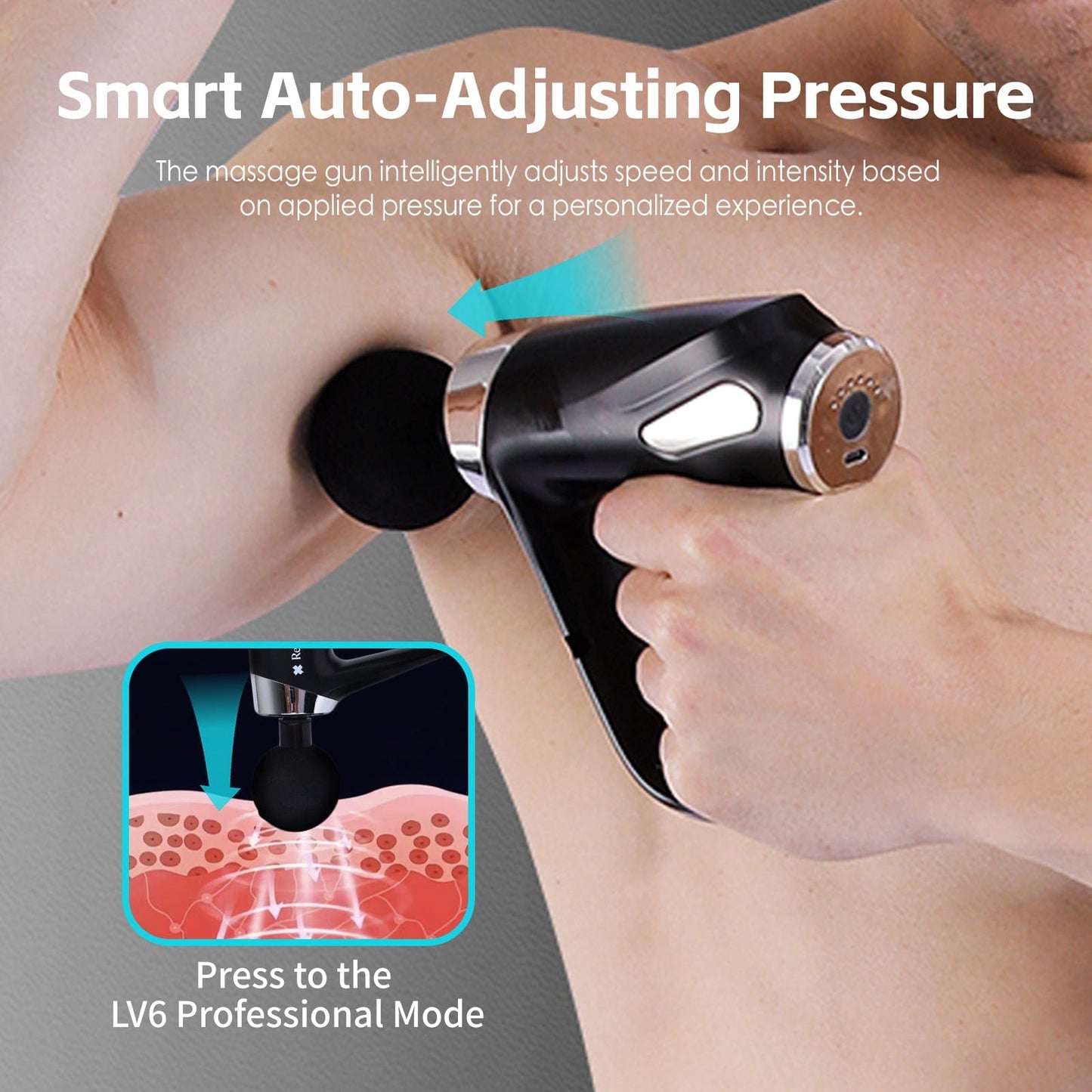 Remology Impact Therapy Massage Gun - 6 Speed with 4 Heads