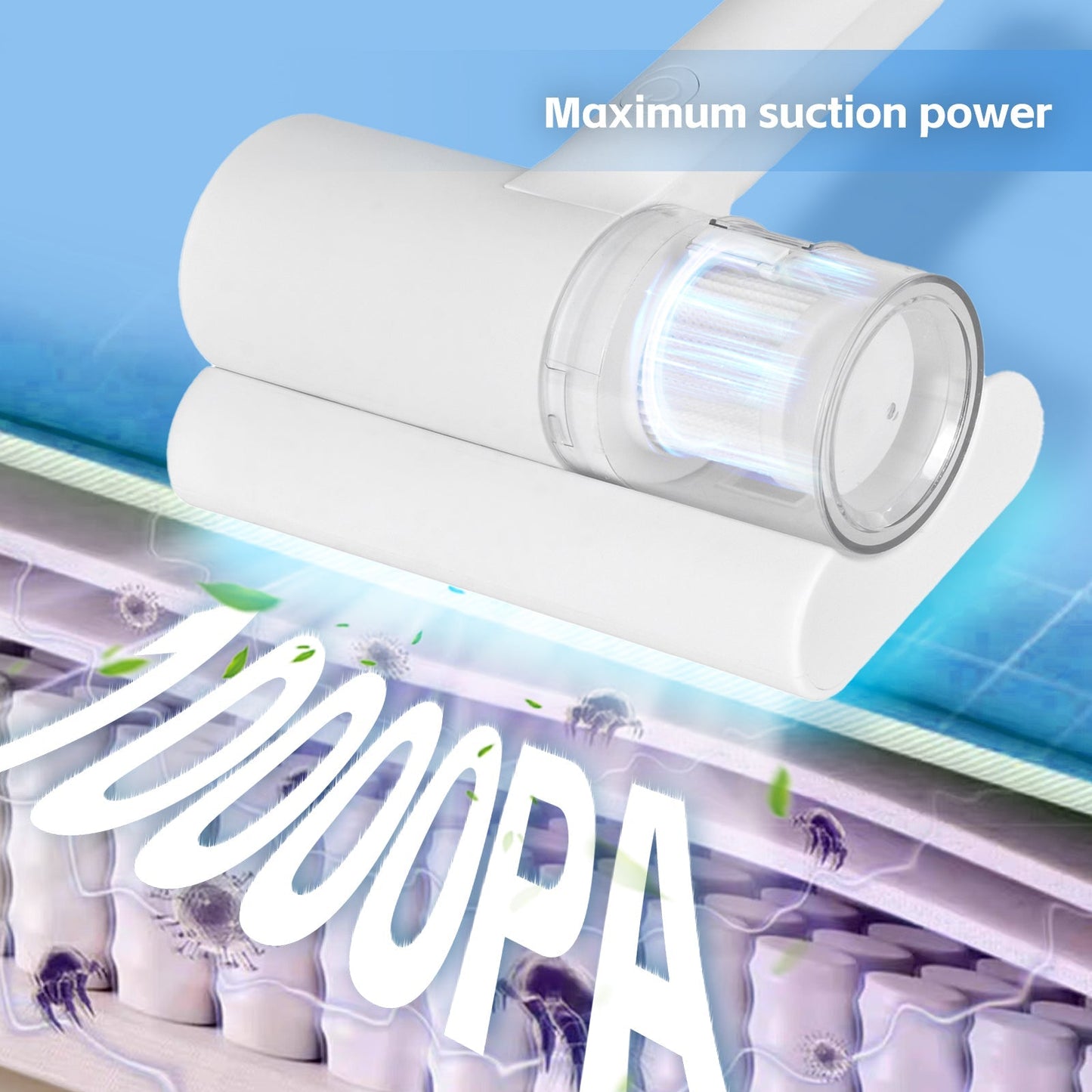 UV-C Cordless Dust Mite Vacuum - Handheld Sanitizing Cleaner