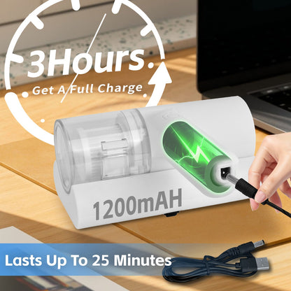 UV-C Cordless Dust Mite Vacuum - Handheld Sanitizing Cleaner