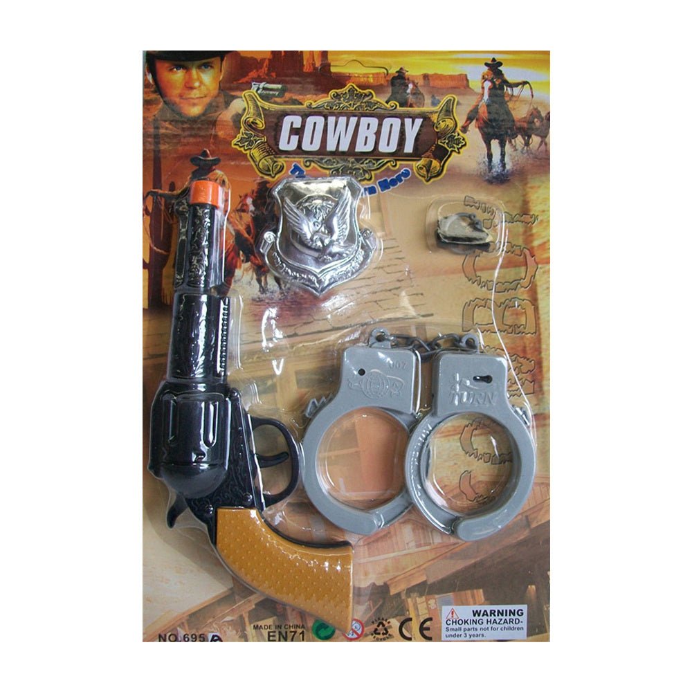 Premium Kids' Cowboy Gun & Handcuff Toy Play Set for Sheriff & Criminal Roleplay