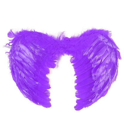 Large feather angel wings assorted colours - Black