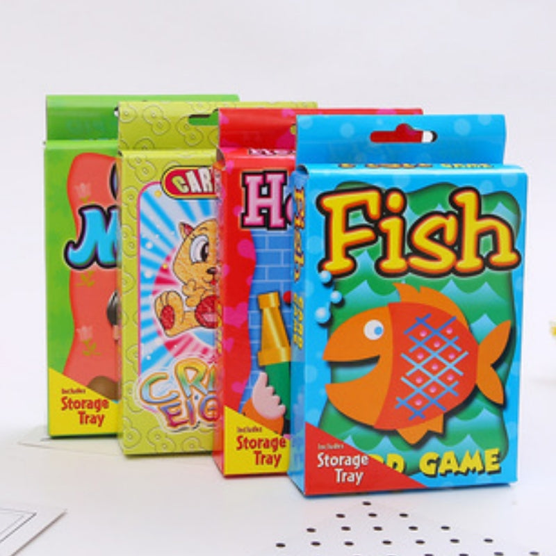 Crazy Eight Educational Card Games Set - Crazy Eight, Hearts, Fish
