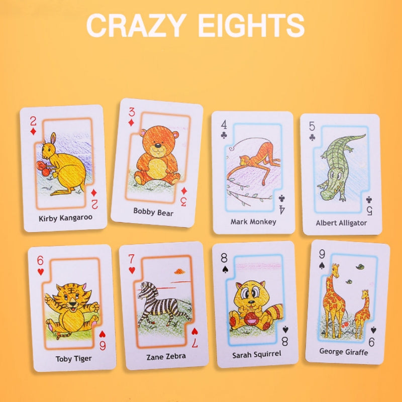 Educational Children Card Games: Crazy Eight, Hearts, Old Maid & Fish Set