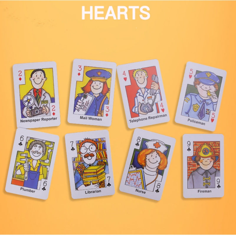Crazy Eight Educational Card Games Set - Hearts, Old Maid, Fish