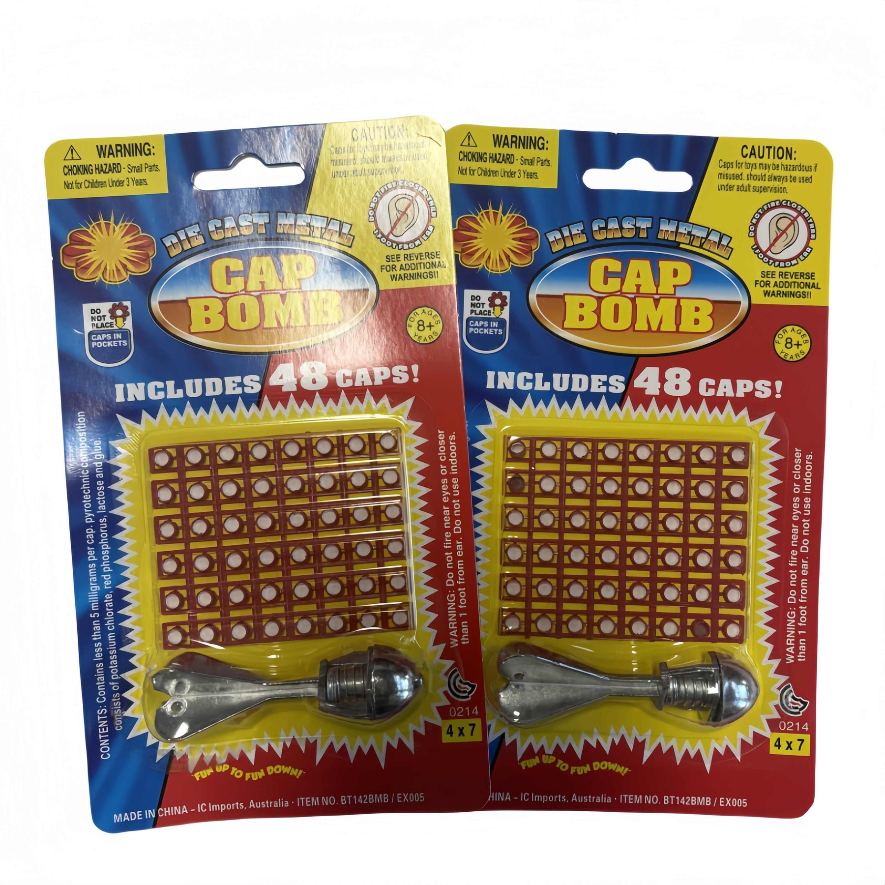 Diecast Cap Bomb 2-Pack with 48 Shots - Traditional Toys for Classic Fun - SuperSaverAU - view 1