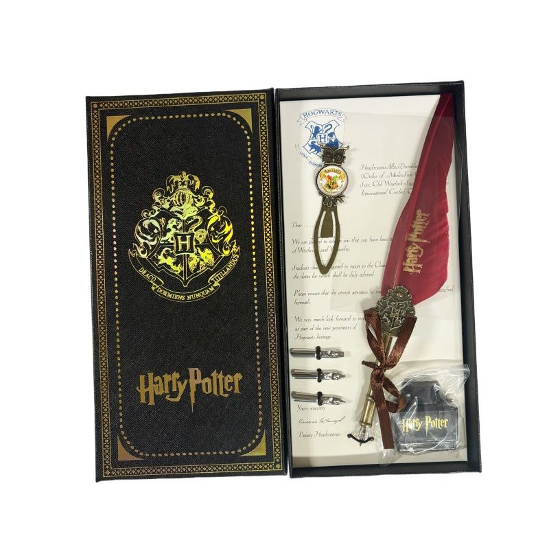 Harry Potter Vintage Dip Pen Writing Set - Navy Blue Feather & Ink Quill - SuperSaverAU - view 7