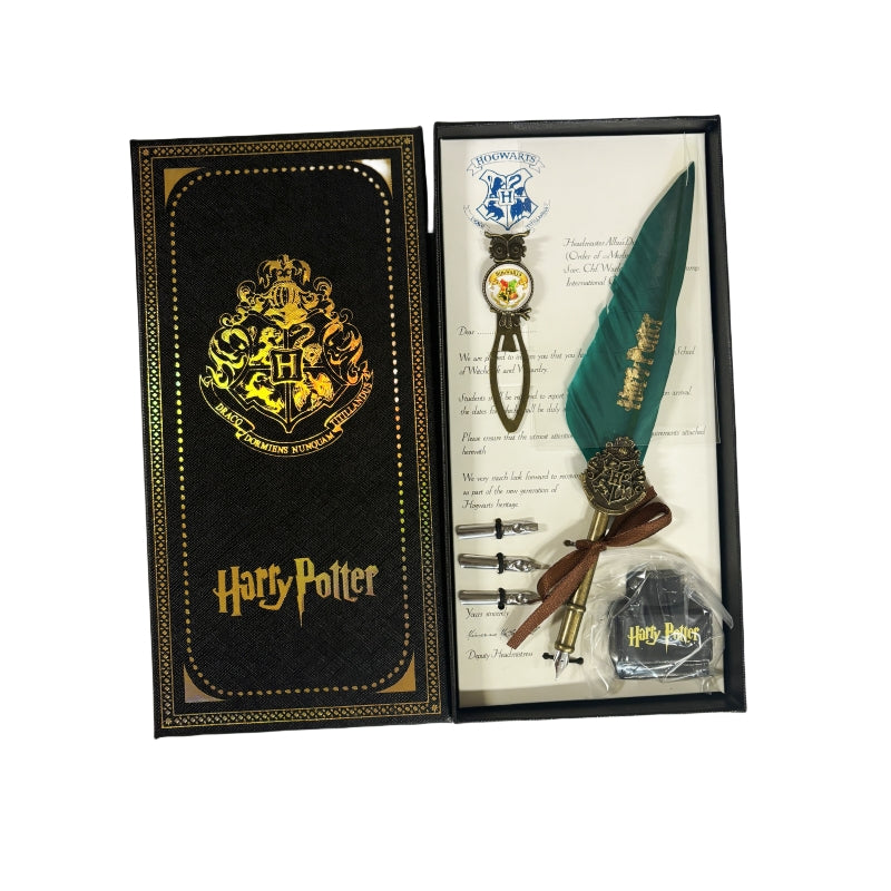 Harry Potter Vintage Dip Pen Writing Set - Navy Blue Feather & Ink Quill - SuperSaverAU - view 8