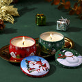 4 Pcs Scented Candle Tinplate Jars - Natural Wax & Plant Scents, Christmas Gift - SuperSaverAU - view 3
