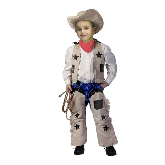 Kids Cowboy Costume - Vest, Chaps & Scarf for Ages 6-12