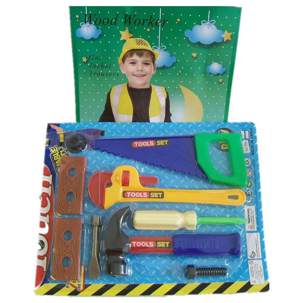 Boys Wood Worker Costume Set - Hat, Jacket & Tool Set - SuperSaverAU - view 1