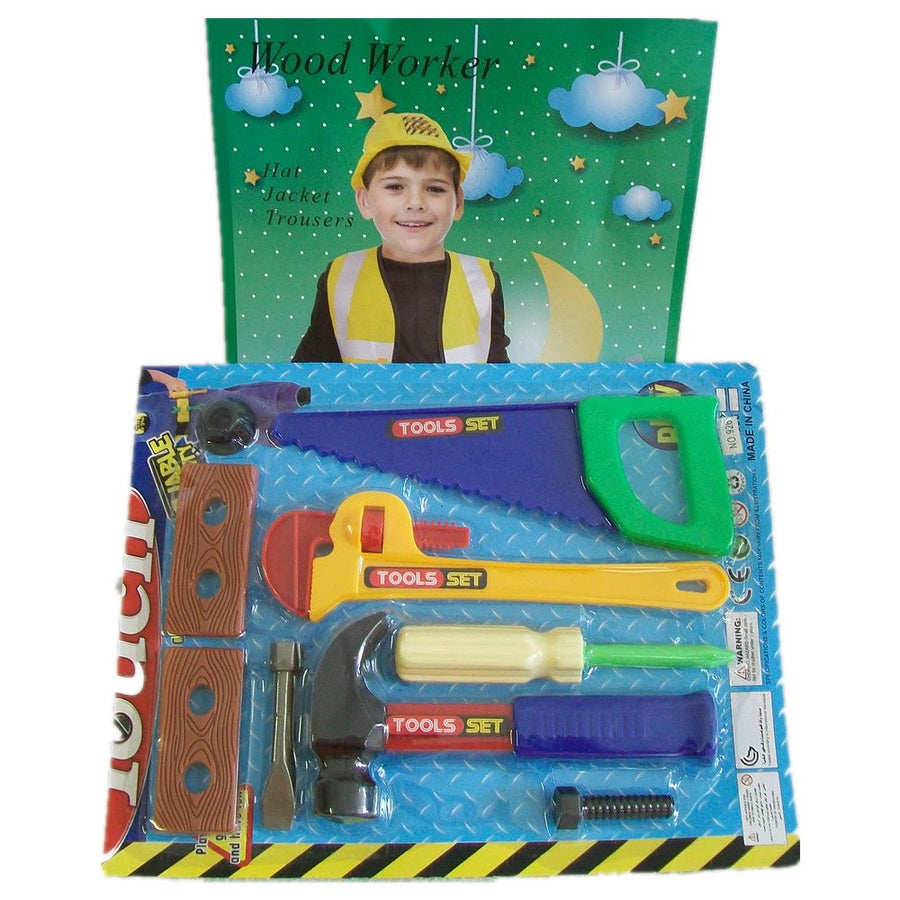 Boys Wood Worker Costume Set - Hat, Jacket & Tool Set - SuperSaverAU - view 1