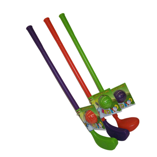 2-Pack Kids Golf Sets with Ball & Stick - 3 Assorted Colours