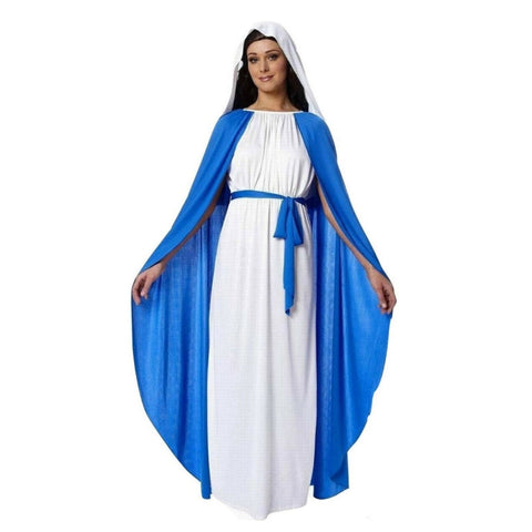 Premium Women's Mary Costume Set with Dress Belt Cape and Headpiece