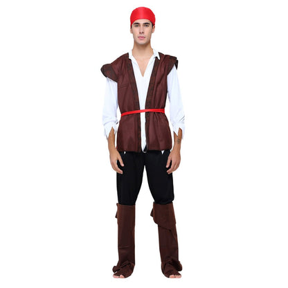 Men's Caribbean Pirate Costume with Accessories