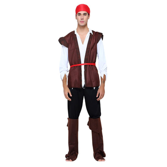Men's Caribbean Pirate Costume with Accessories