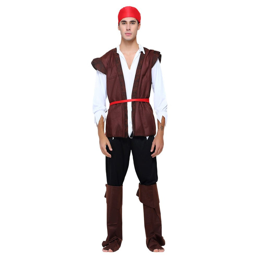 Men's Caribbean Pirate Costume with Accessories - SuperSaverAU - view 1