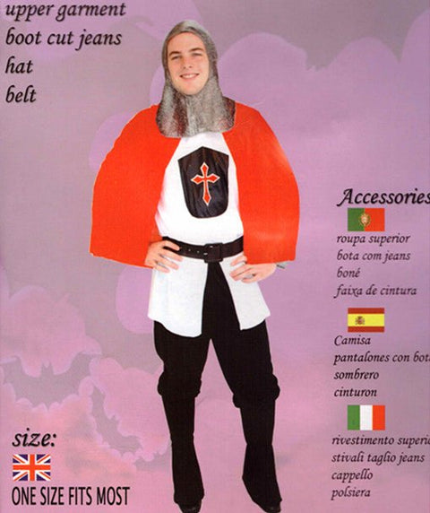 Men's Cavalry Captain Costume One Size Party Dress Up Outfit
