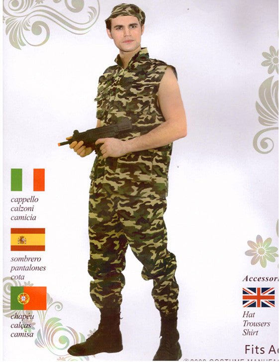 Brave Soldier Costume - Adult One Size, Includes Hat, Shirt, Trousers - SuperSaverAU - view 1