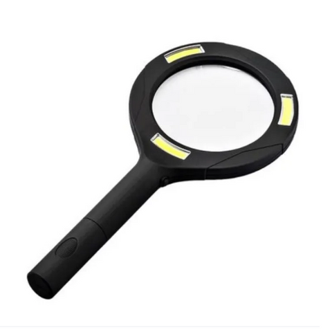 Premium LED Magnifying Glass with Glass Lens & COB Light - 250 Lumens