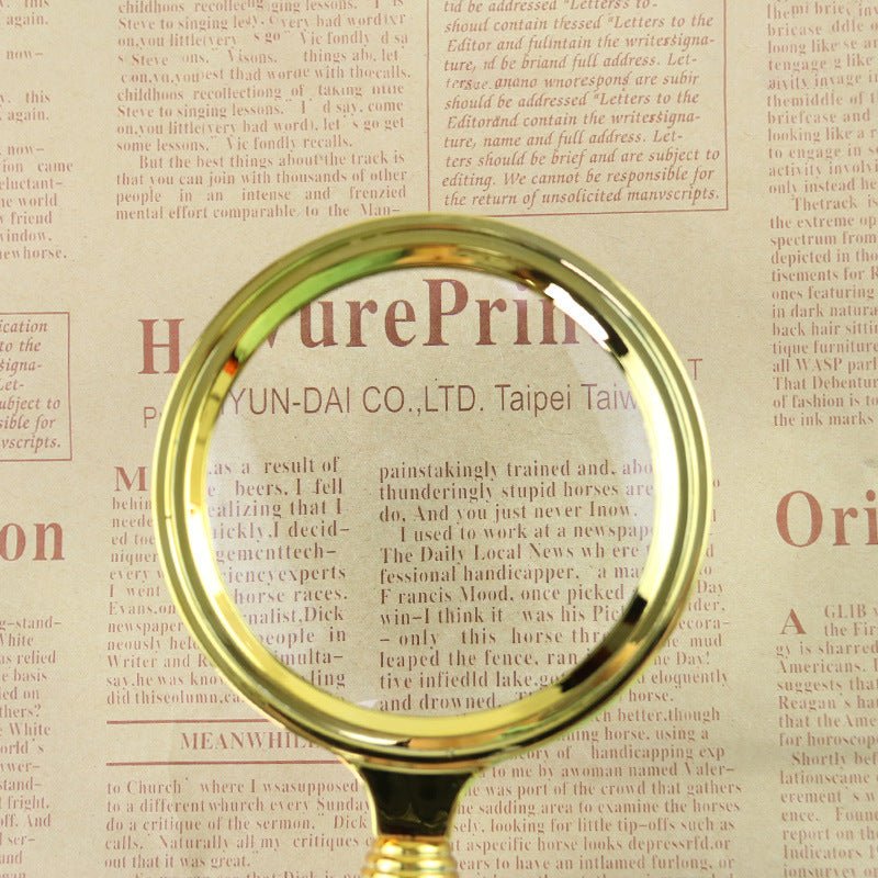 Premium 10X 90mm Magnifying Glass Red Gold Handheld Reading Inspection Lens