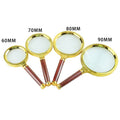 Premium 10X 90mm Magnifying Glass Red Gold Handheld Reading Inspection Lens