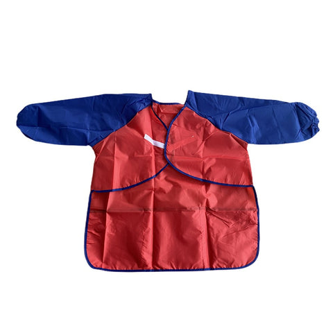 Creatistics Long Sleeve Kids Art Apron, Red/Blue, 6-10 Years, Waterproof - SuperSaverAU - view 2