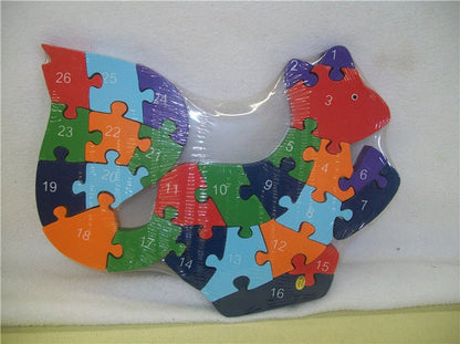 WOODEN ANIMAL PUZZLES - Alphabet & Numbers Assorted - A to Z & 1 to 26