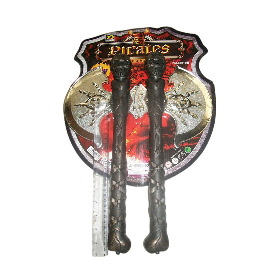 Premium 2 Piece Pirate Axe Toy Set Costume Accessory
