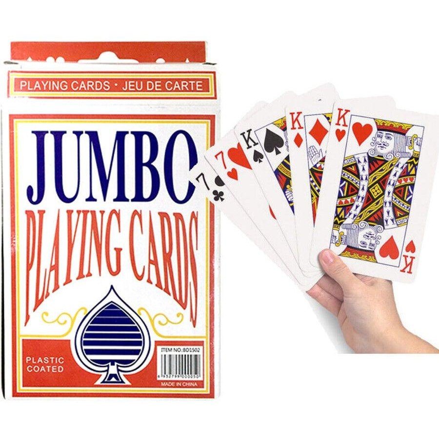 Premium Jumbo Playing Cards Large Plastic Coated Poker Deck