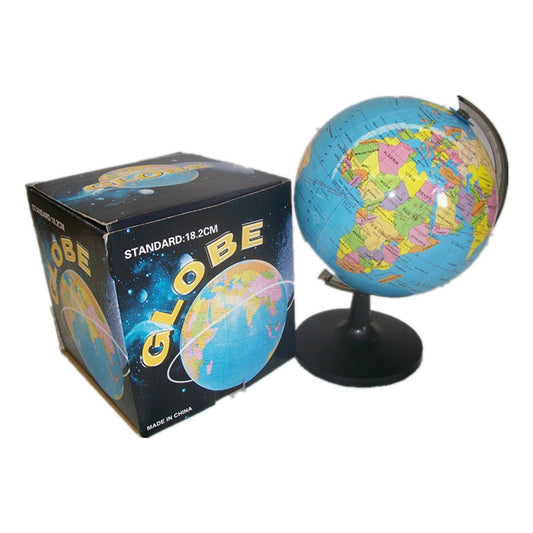 World Globe with Stand 18.2cm Diameter