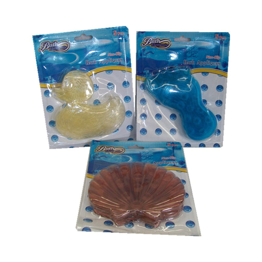 Bath Applique 5 Pcs - Duck, Foot, Shell Shapes on Card - SuperSaverAU - view 1