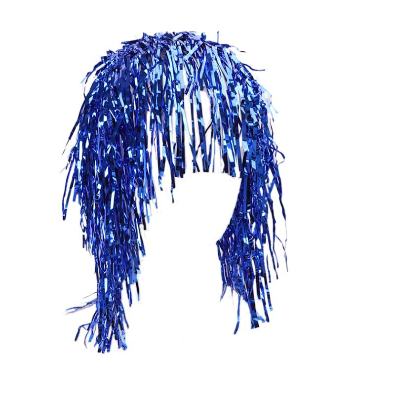 Party tinsel wig-assorted colour - Gold - SuperSaverAU - view 1