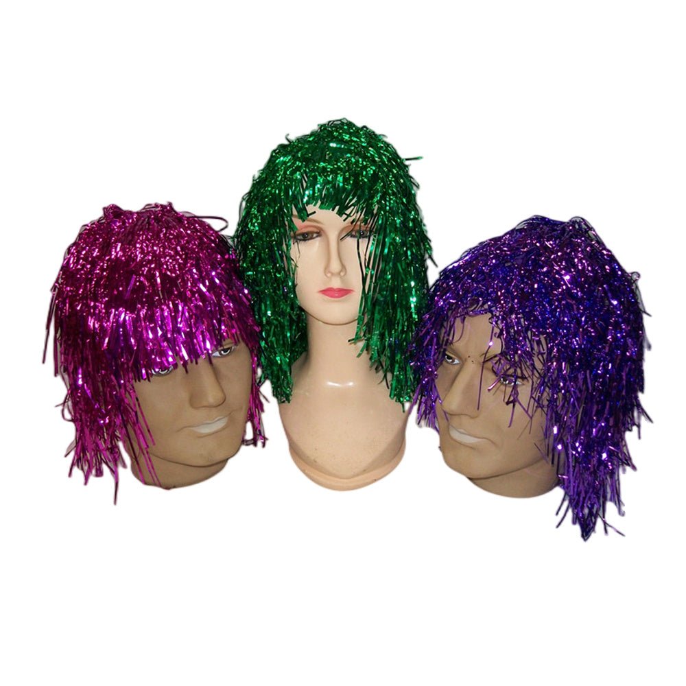 Party tinsel wig-assorted colour - Hot Pink - SuperSaverAU - view 2