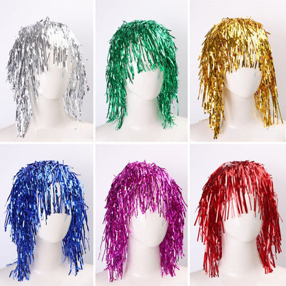 Party tinsel wig-assorted colour - Silver