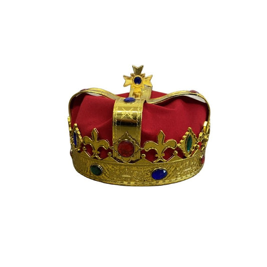 Deluxe Crown Hat with Gems - Regal Style