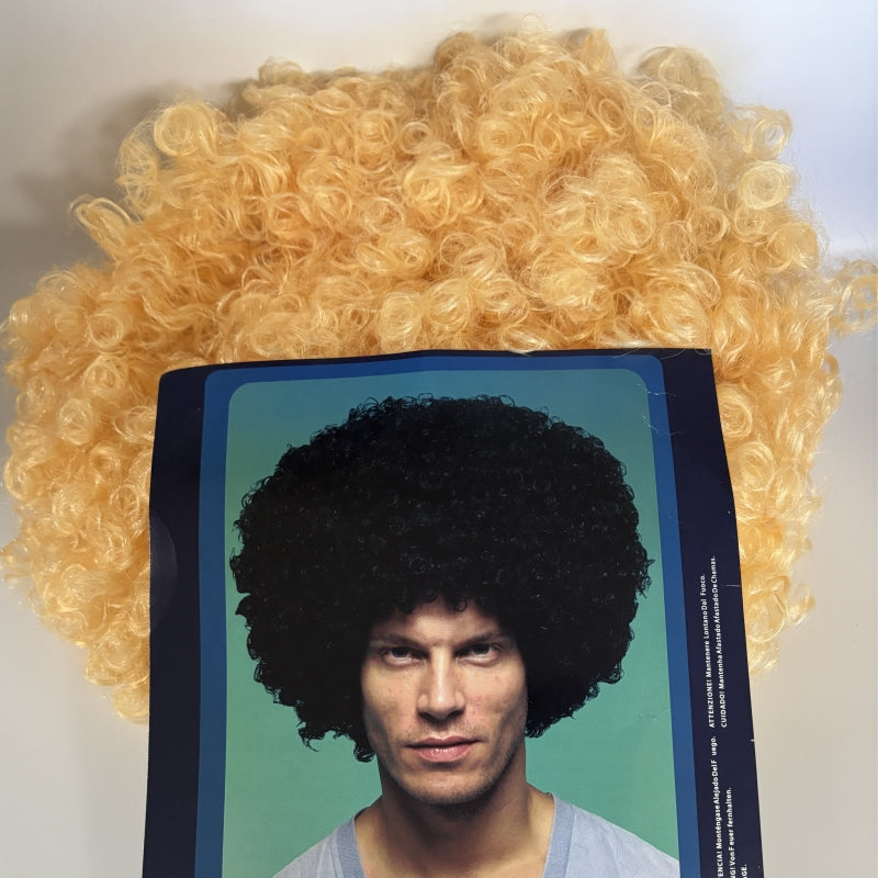 Premium Large Gold Afro Wig Costume Accessory