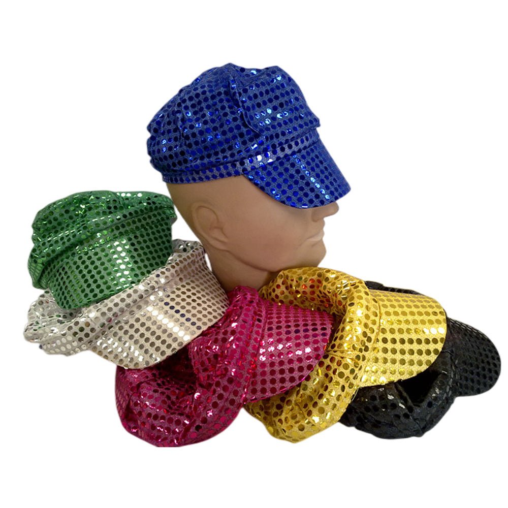 Party Caps with Sequins - Assorted Colors Including Black