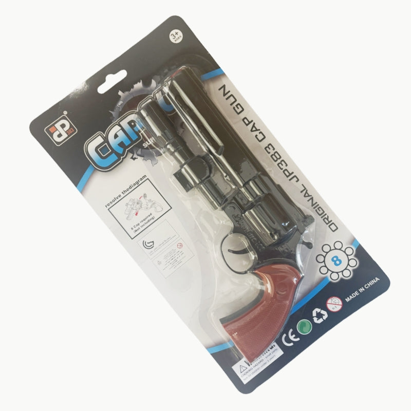 JP383 8-Shot Toy Cap Gun with 144 Caps - Black
