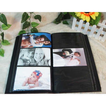 Large 300-Pocket 6 Inch Photo Album - Luxurious Cover - Black