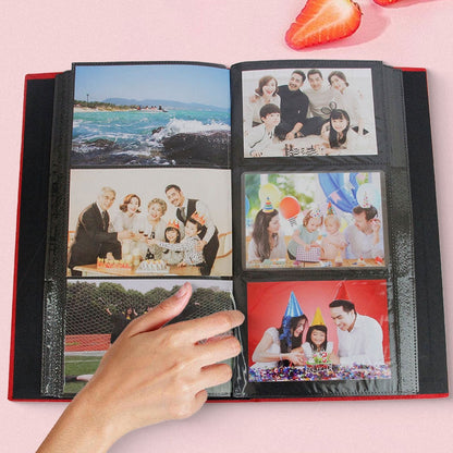 Large 300-Pocket 6 Inch Photo Album - Luxurious Cover - Assorted Colors