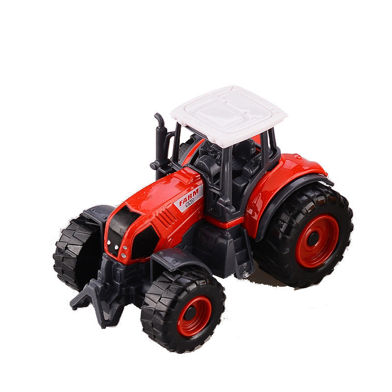 Diecast Metal Farm Tractors Set - Red, Yellow, Green