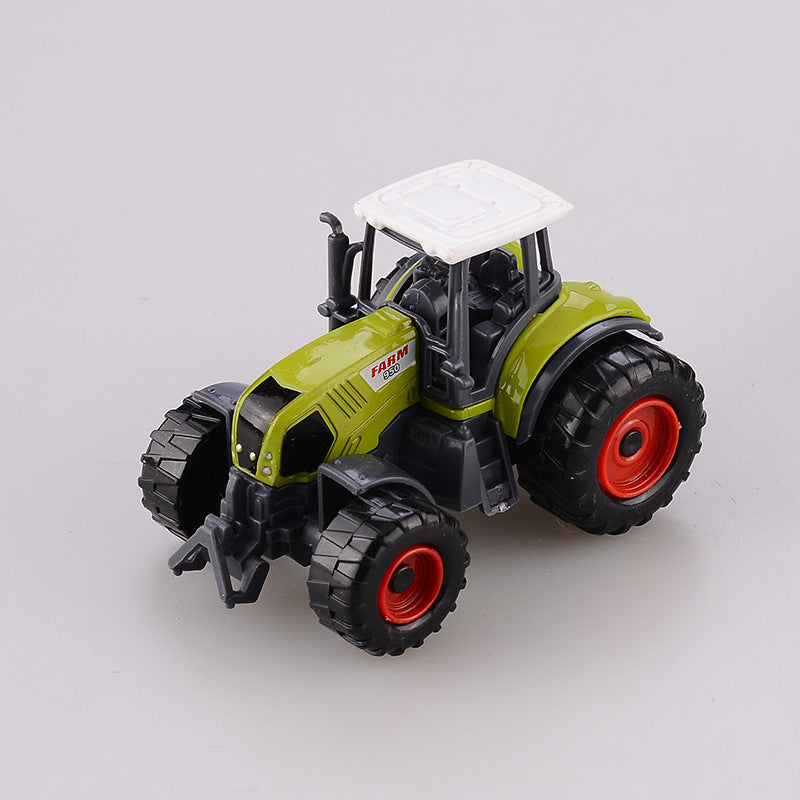 Diecast Metal Farm Tractors Set - Red, Yellow, Green