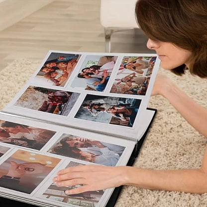 Extra Large Leather Photo Album - 600-Pocket - Black