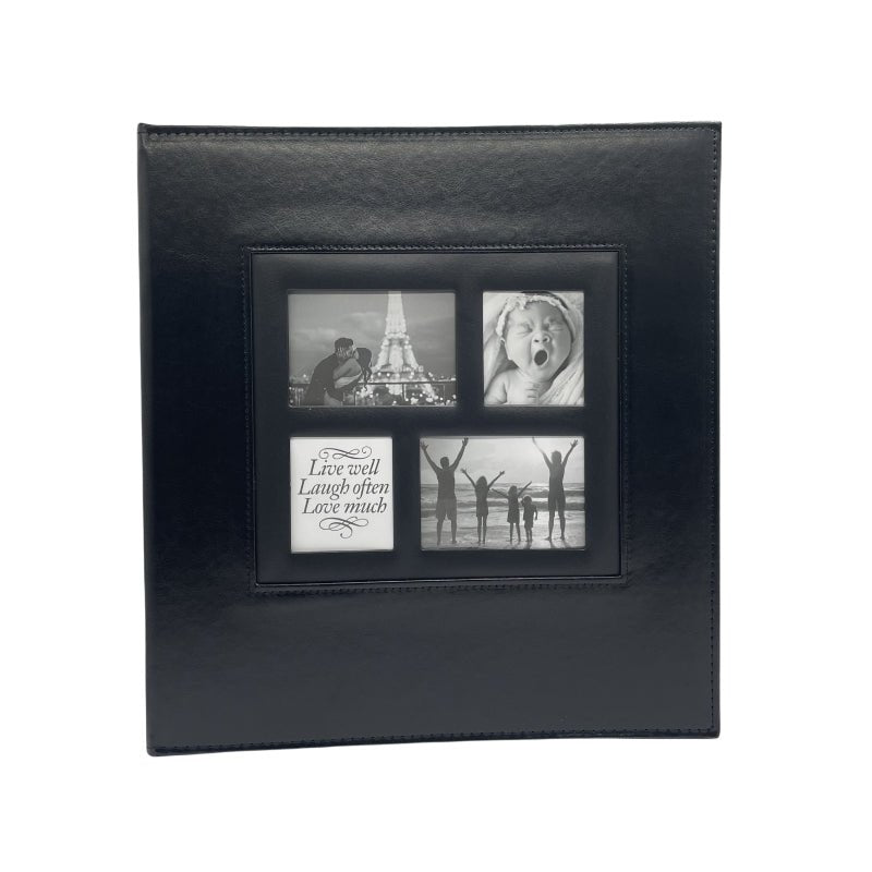 Extra Large Leather Photo Album - 600-Pocket - Black
