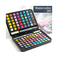 Portable 60-piece Paint Set - Concentrated Colour Blocks with Brush - Pink - SuperSaverAU - view 1