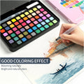Portable 60-piece Paint Set - Concentrated Colour Blocks with Brush - Pink - SuperSaverAU - view 2
