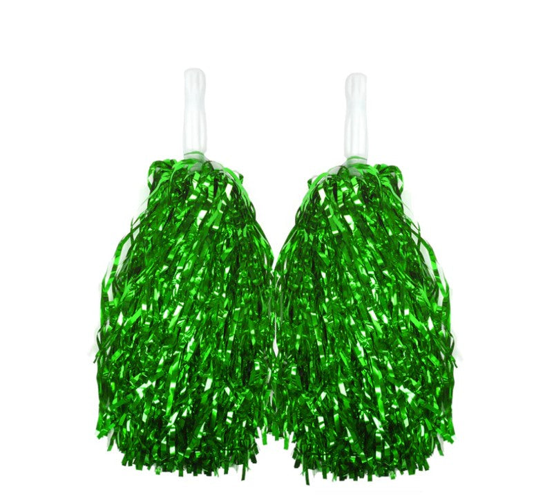 4 Sets/8pcs Metallic Cheerleading Pom Poms for Girls - Blue, Lightweight & Durable - SuperSaverAU - view 2