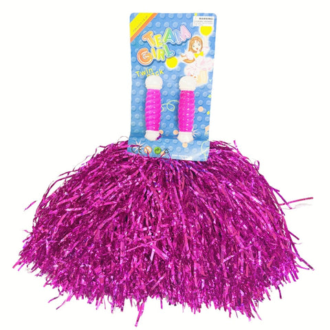 Metallic Green Cheerleading Pom Poms - 4 Sets/8pcs for Dance & Parties - SuperSaverAU - view 1