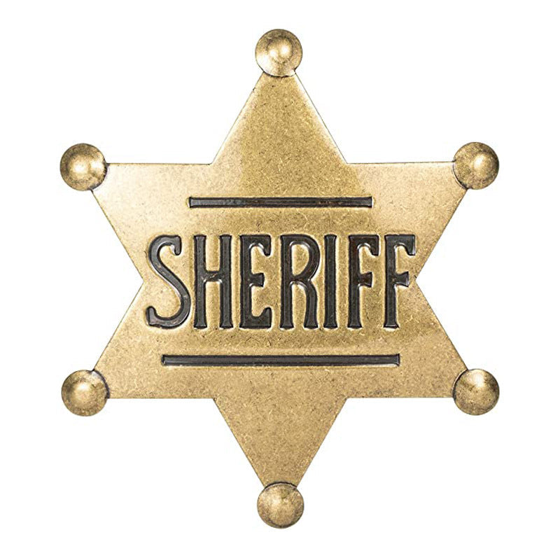 Premium Metal Sheriff Badge – Ancient Bronze Western Costume Accessory